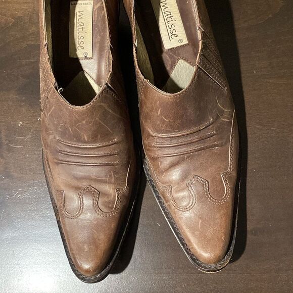 Matisse Western Cowgirl Leather Ankle Boots Pointed Toe Size 7.5 - Picture 2 of 8